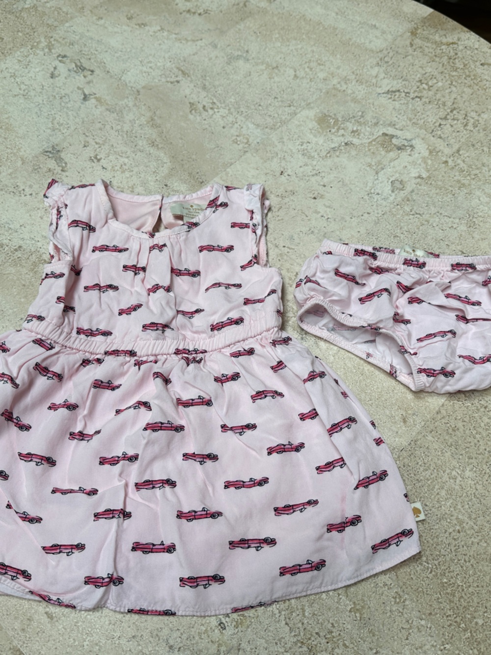 kate spade Pink Car Print Dress & Bloomers